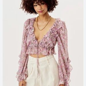 FOR LOVE & LEMONS Simona Top in Light Pink